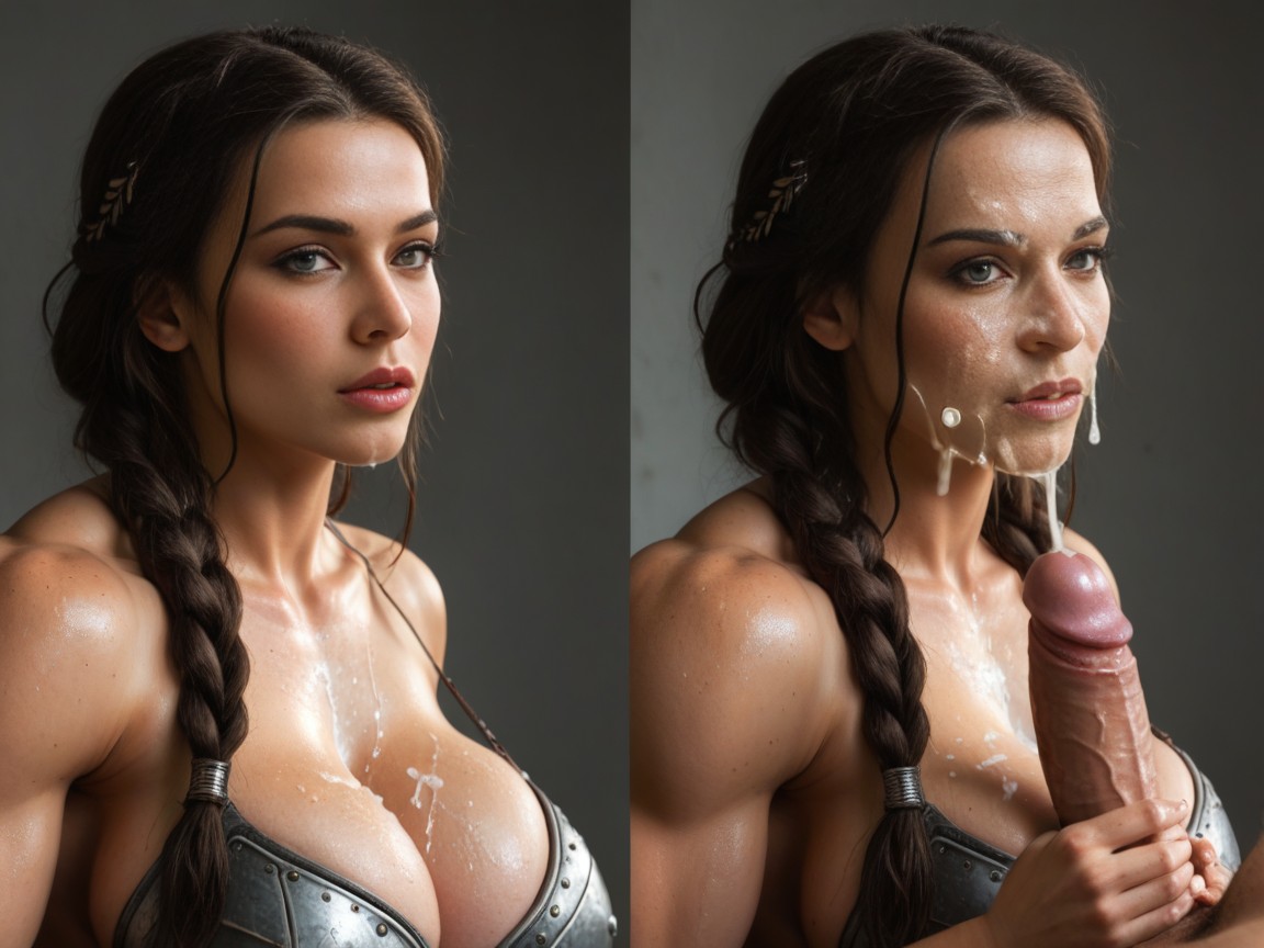 Excessive Cum On Face, Black Hair, Blasting Cum AI Porn