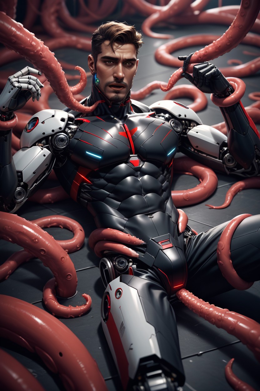 Robot Tentacles, Naked, Robotic Tentacles AI Gay Porn