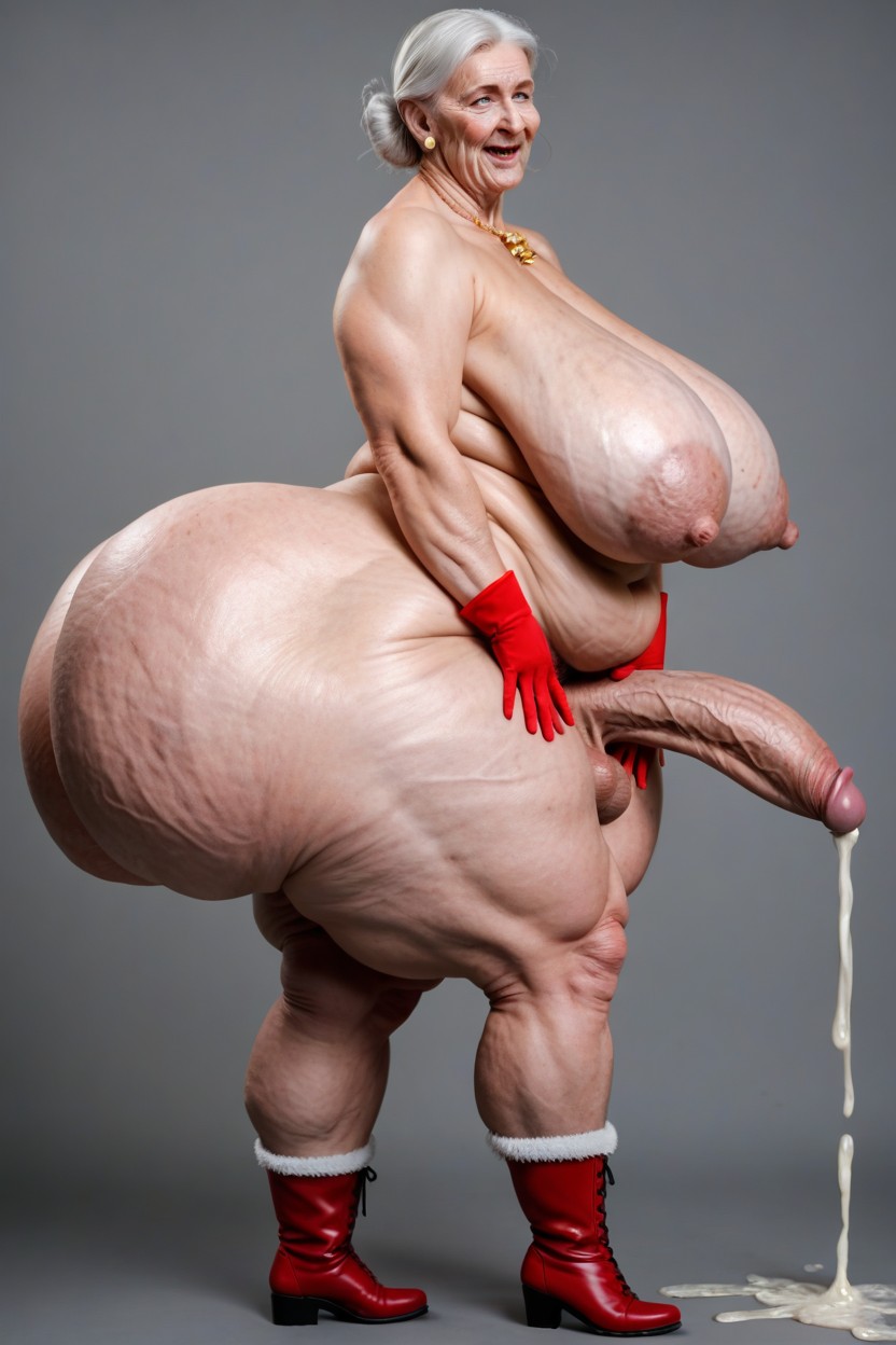 Extremely Veiny Breasts, Excessive Puffy Nipples, Front View Shemale AI Porn