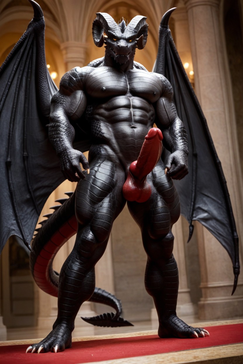 Big Horns, Gold Eyes, Toned AI Gay Porn