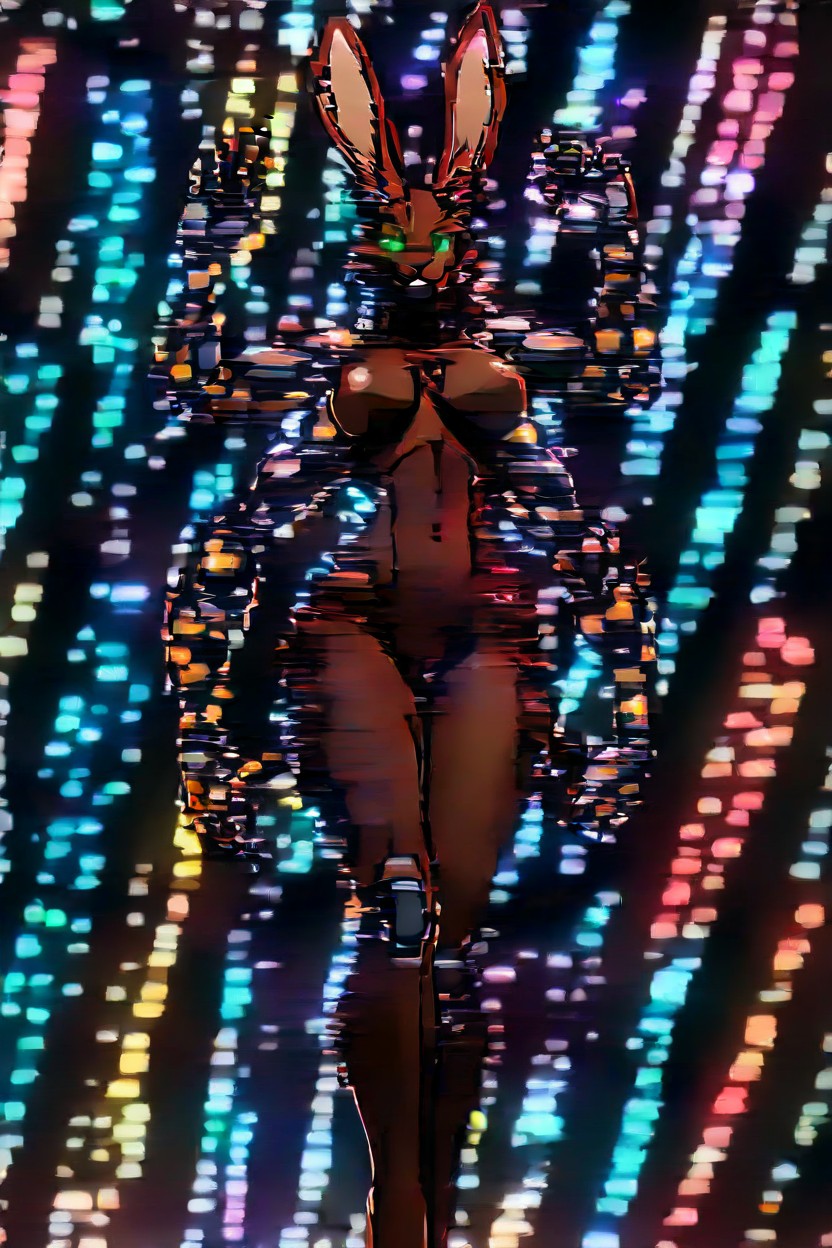 Thick Fit Body, Het Feet Are On The City Wall, No Floor Below Furry AI Porn