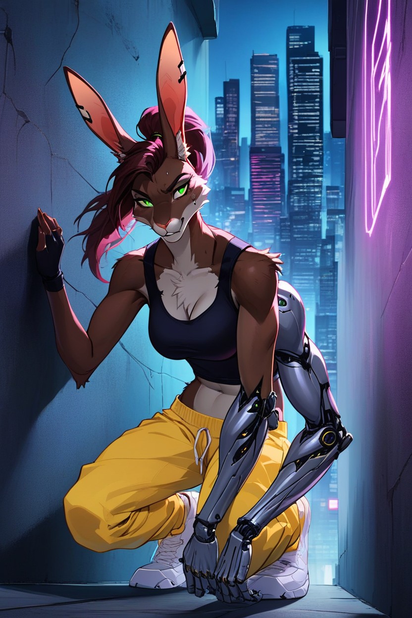Crawling On All Fours, Wall Crawl Like Spiderman On All Fours, Clinging To The Wall With All Four Limbs Furry AI Porn
