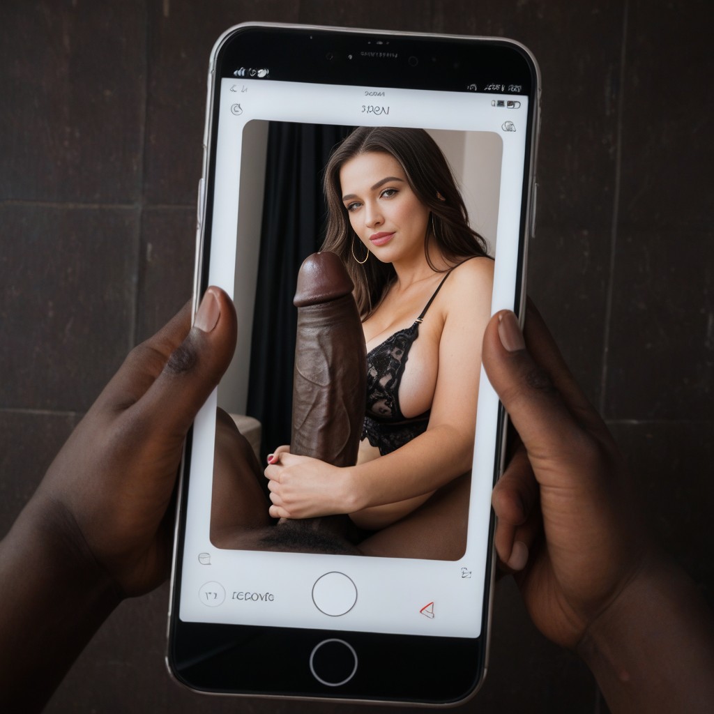 Chubby, Great View Of Sex On Iphone At Same Time Sexy Wearing Sexy Lingerie, German AI Porn