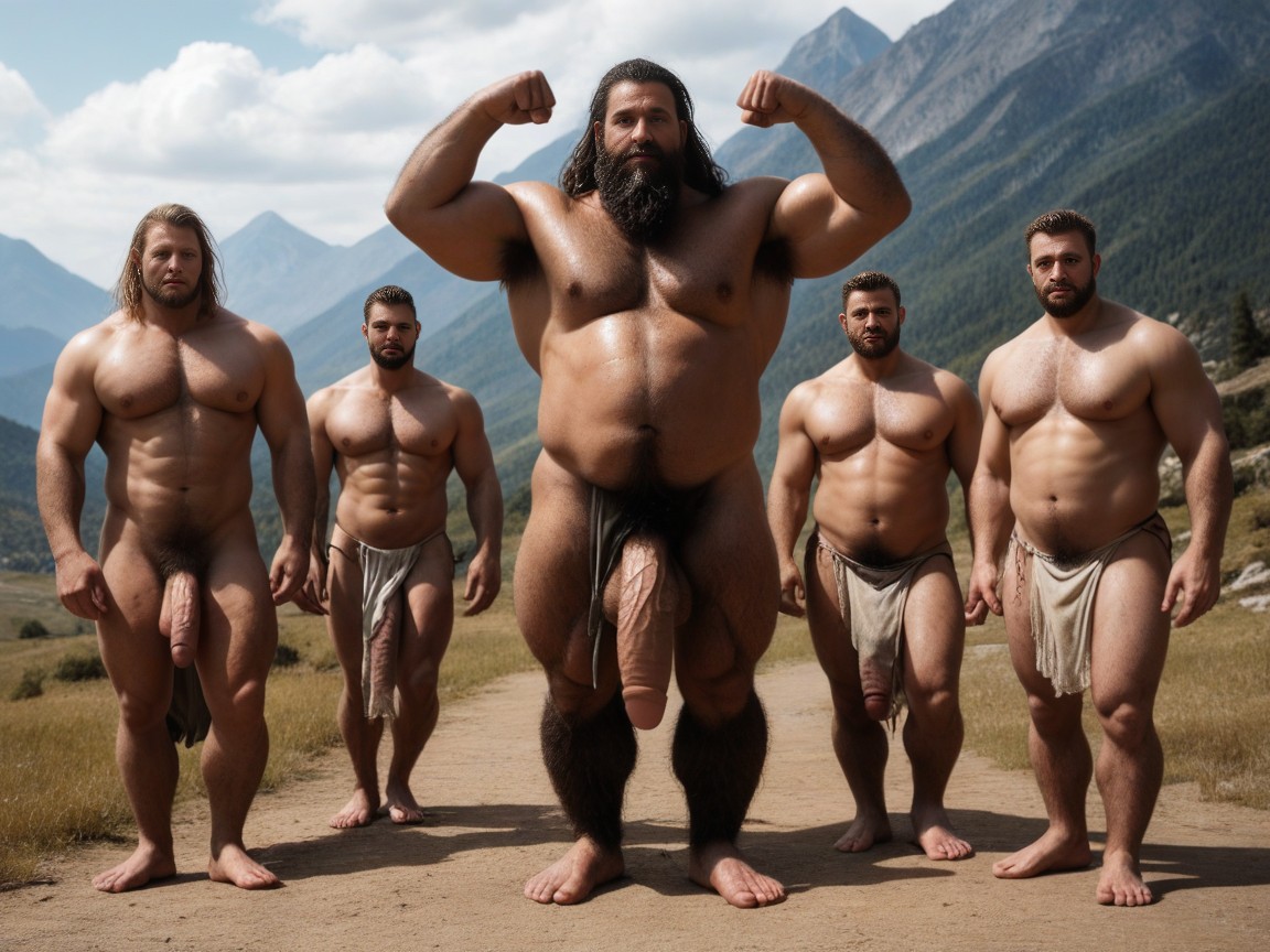 Body Hair, Dimly Lit, Sweaty AI Gay Porn