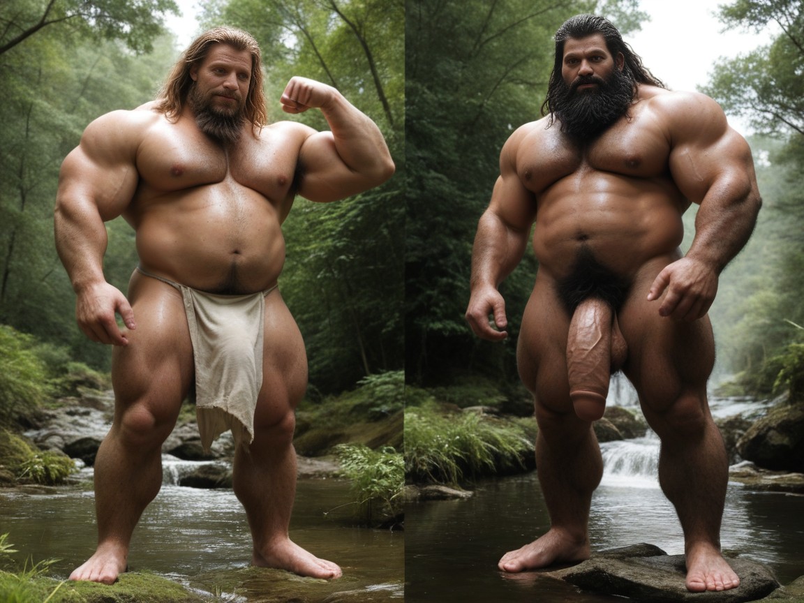 Long Uncircumcised Cock, Fluffy, Big Hands AI Gay Porn