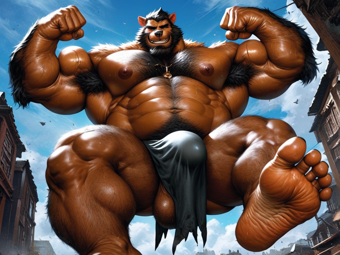 Body Hair, Giant Arms, Soles AI Gay Porn