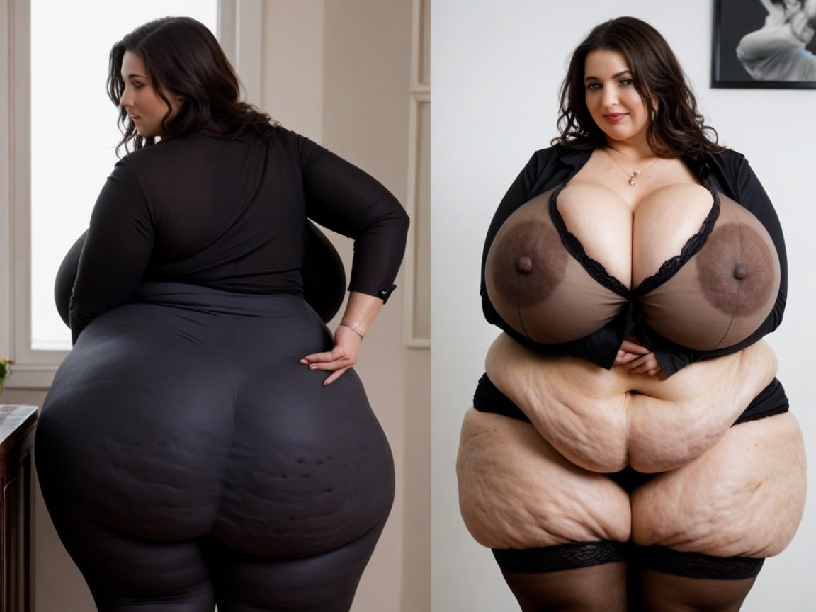 Colossal Breast, Significant Cellulite All Over The Body, Multiple Views BBW AI Porn
