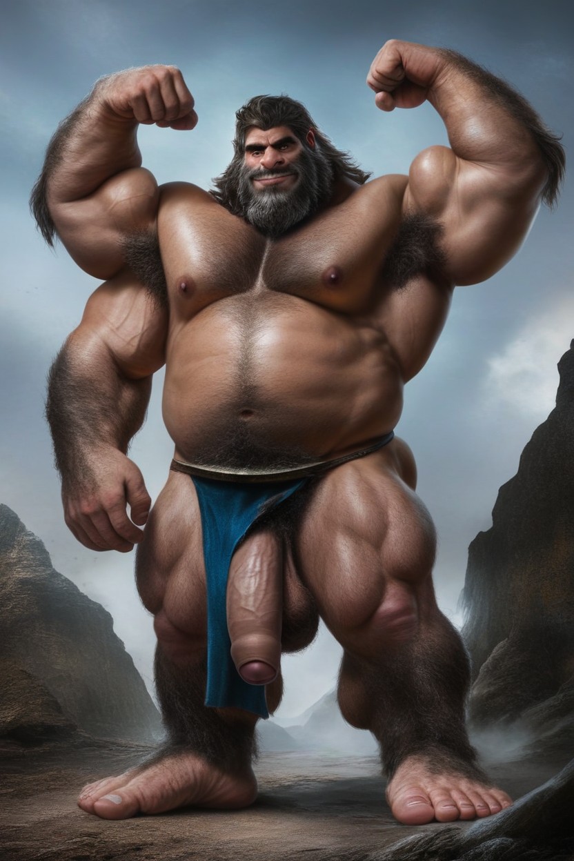 Giant Arms, Foreskin, Feet Closeup AI Gay Porn