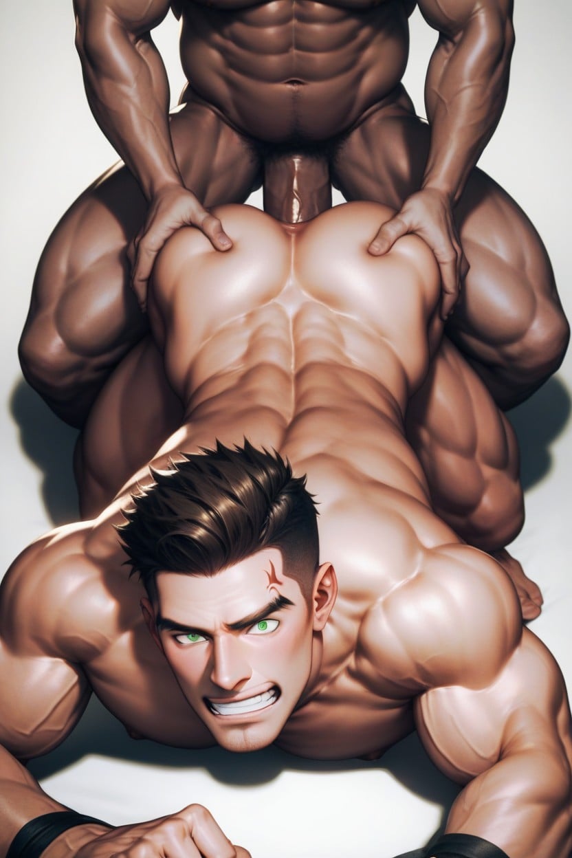 Angry, Torn White Vest, Anal AI Gay Porn