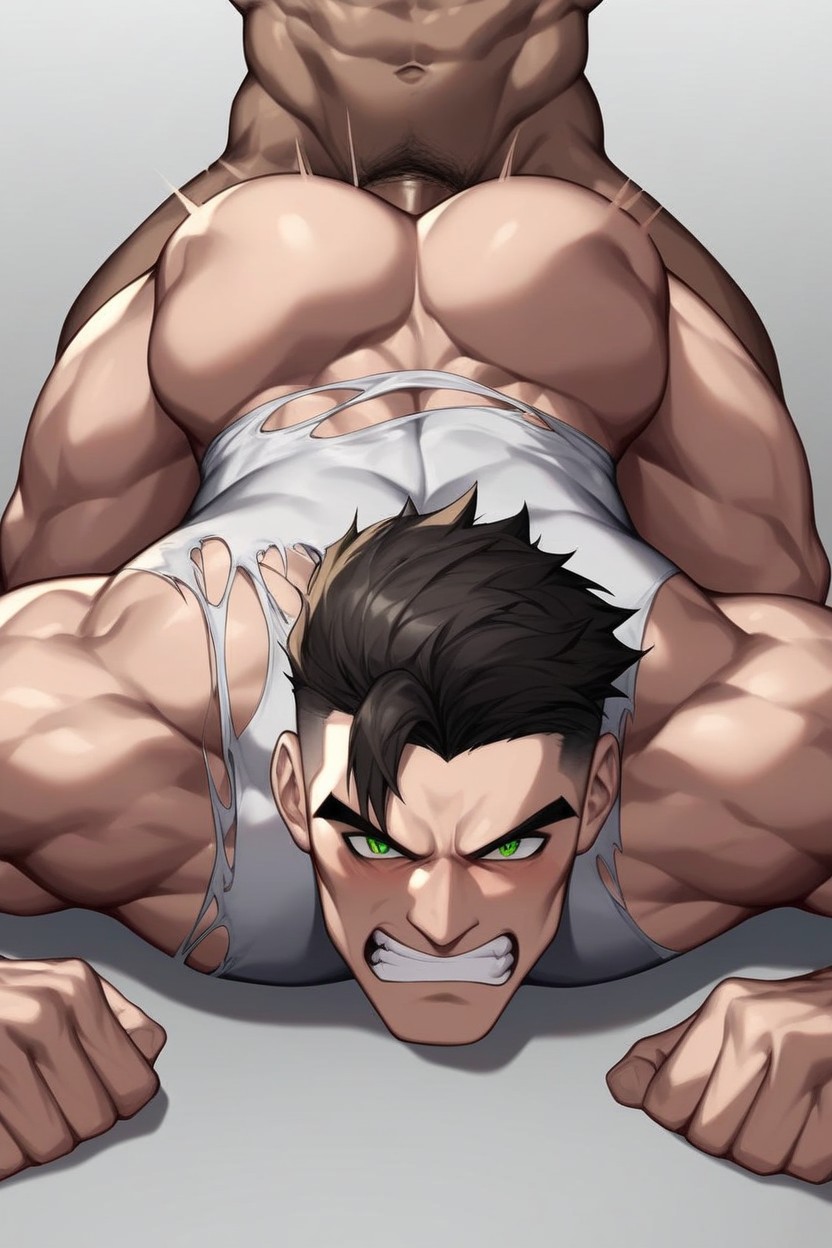Gay, Wide Eyes, Male Genitalia Only AI Gay Porn