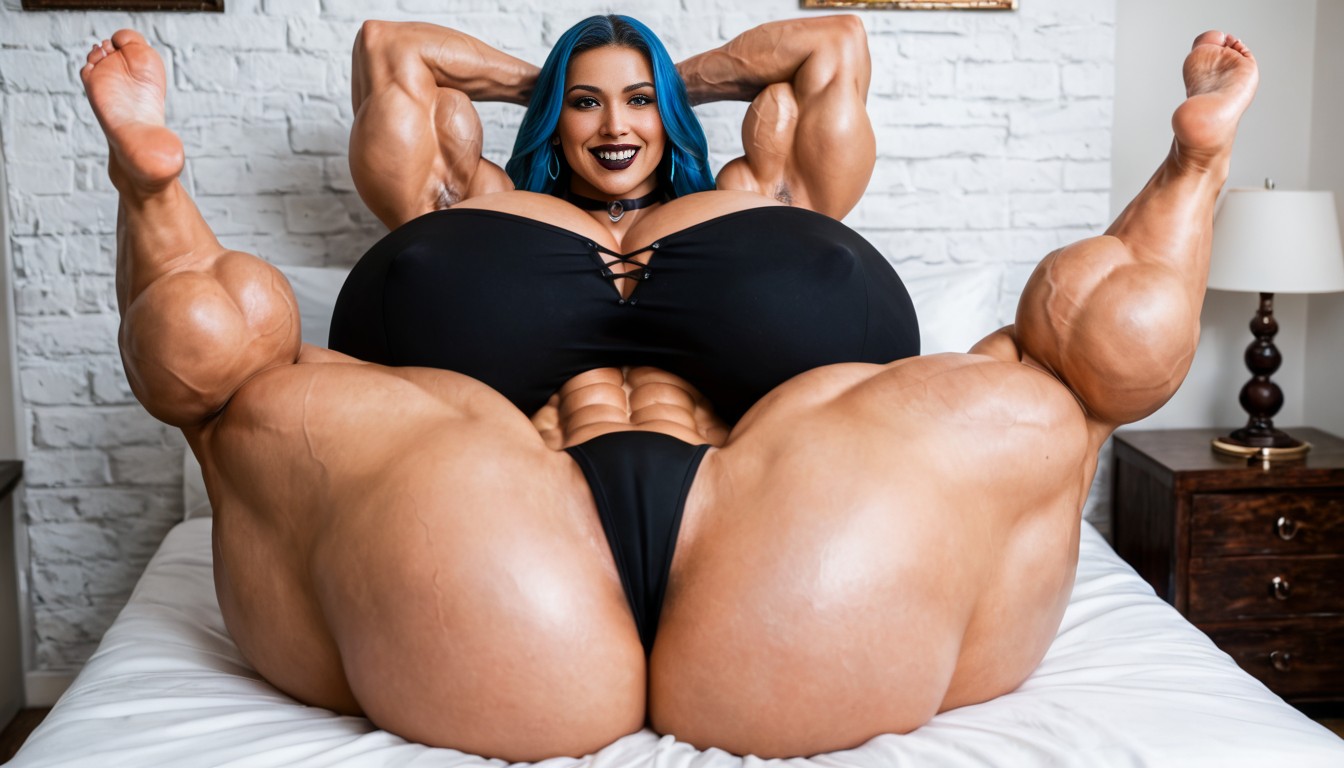 Steroid Muscles, Ultra Wide Hips, Slight Smile AI Porn