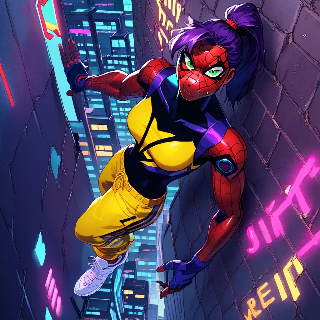 Cybernetic Arms, Neon Lights, Female Furry AI Porn