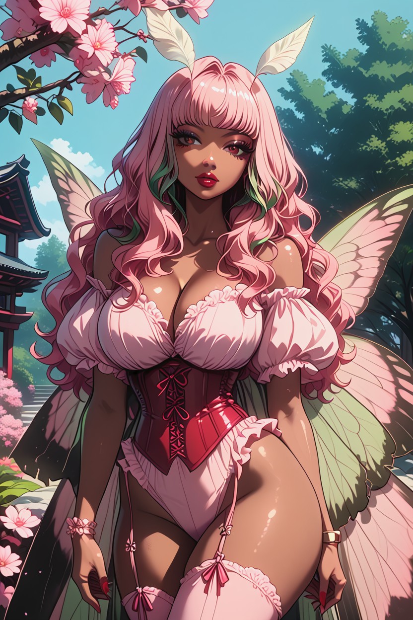 Thick Thighs, Fluffy Wings, Big Moth Wings Hentai AI Porn