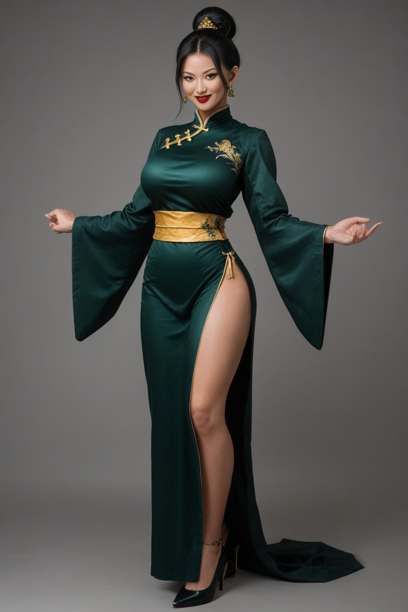 Mandarin Collar, Full Body, Exposed Hips AI Porn