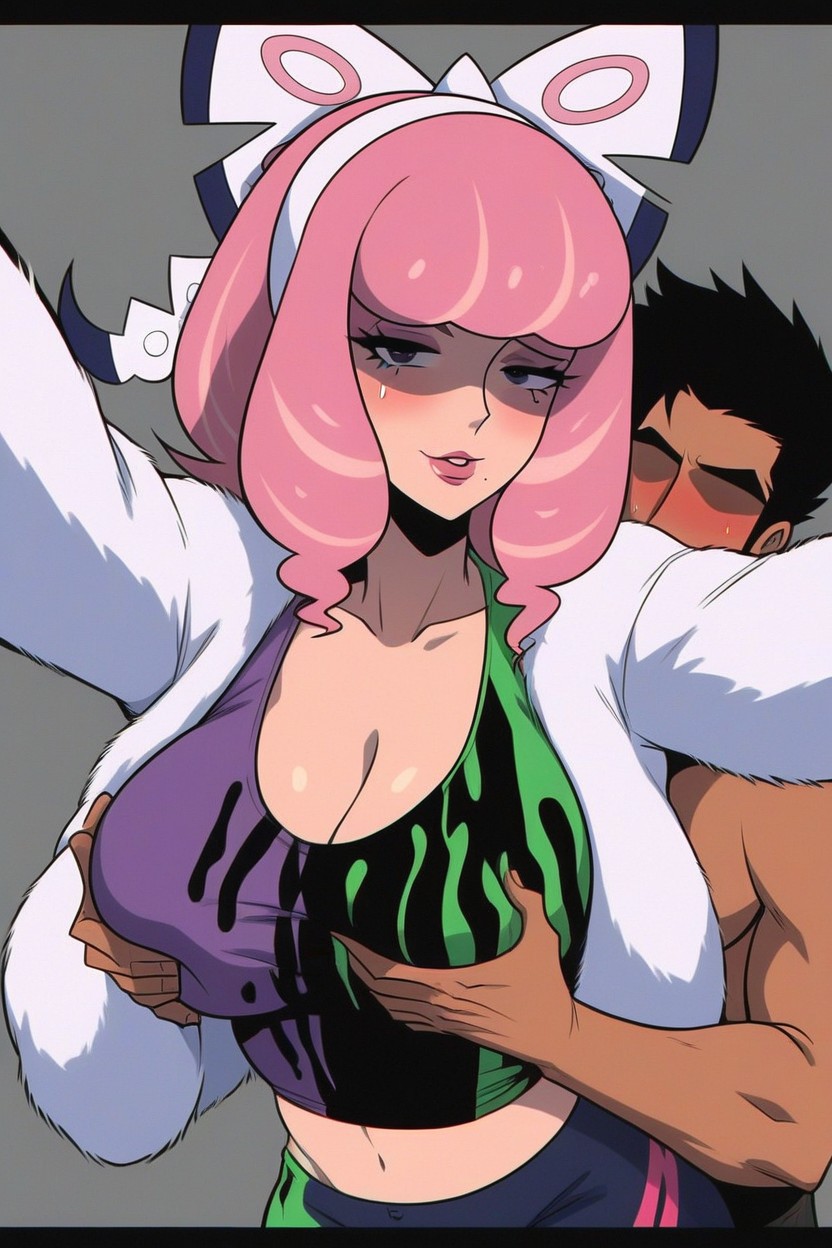 One Hand Groping Klaras Ass, Klara Takes Selfie Of Man Groping Her Titties, Mans Face Between Klaras Breasts Hentai AI Porn