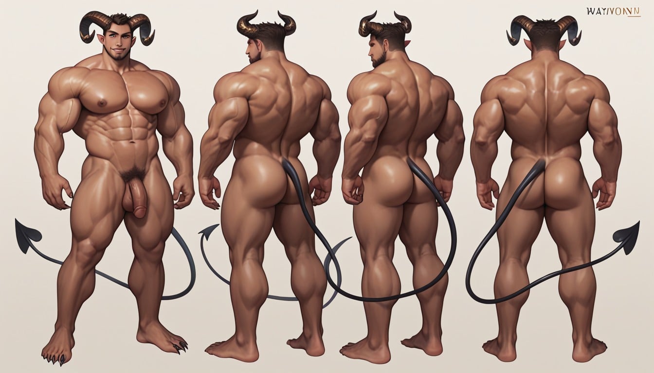 Full Body, Big Pecs, Dynamic Posture AI Gay Porn