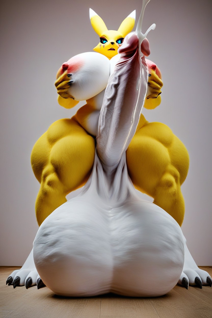 Massive Monster Cock, Fluffy, Thick Thighs Furry AI Porn