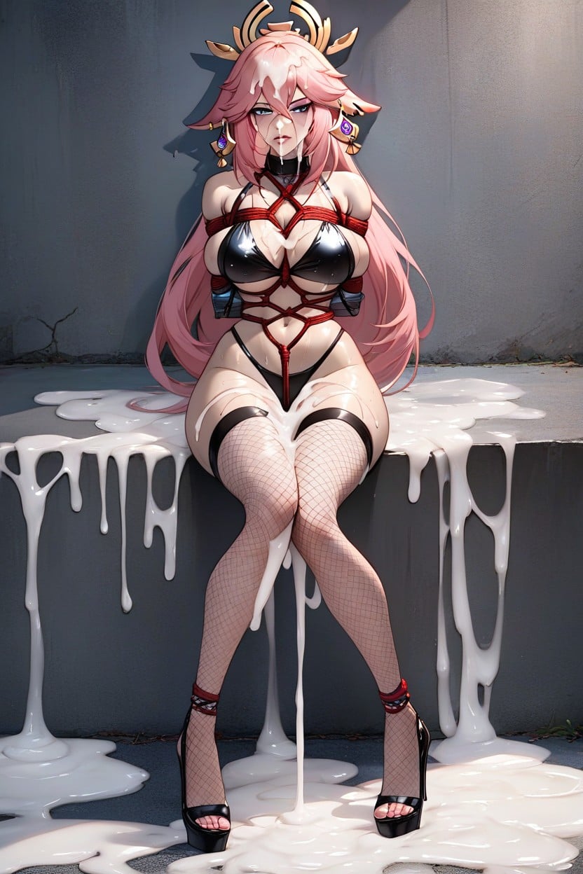 Cybernetic Pet Limbs, Hanged Mid Air, Oiled Skin Hentai AI Porn