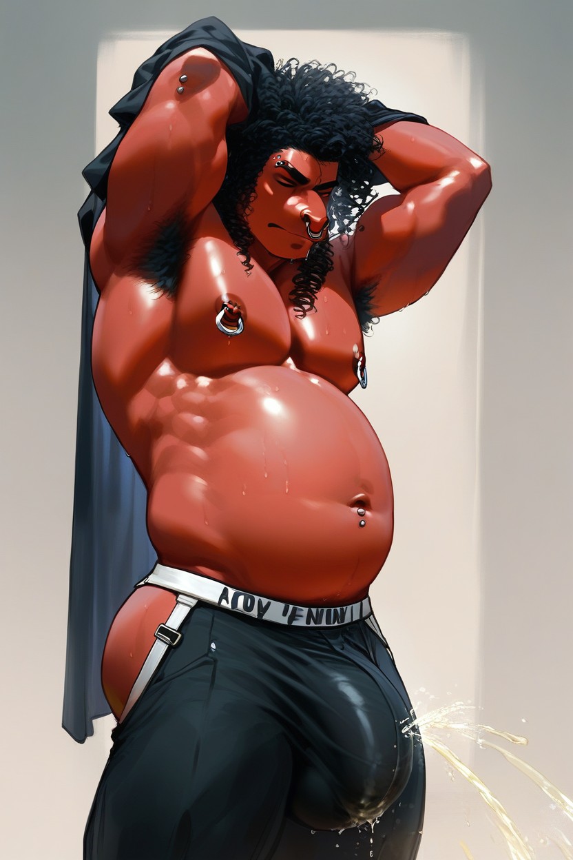 Fat, Armpit Hair, Red Skin AI Gay Porn
