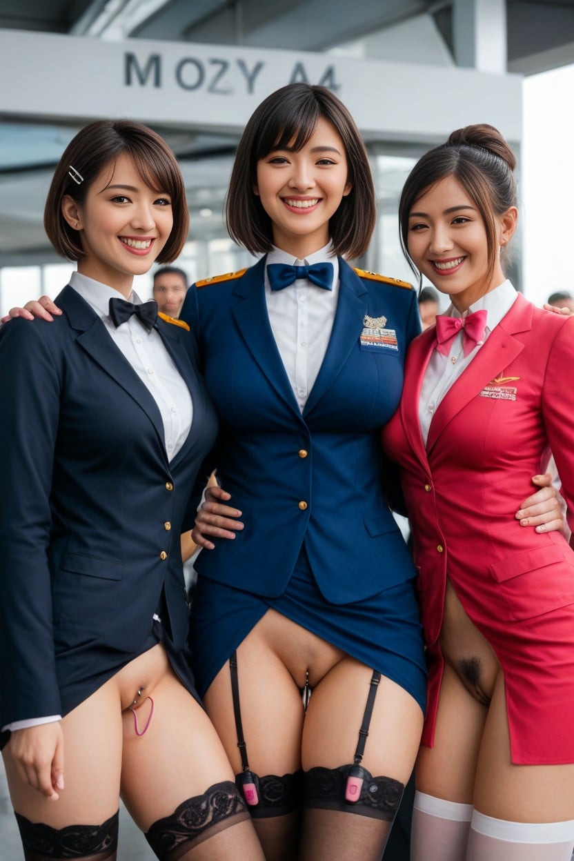 Bow Tie, Very Short Hair, Chinese AI Porn