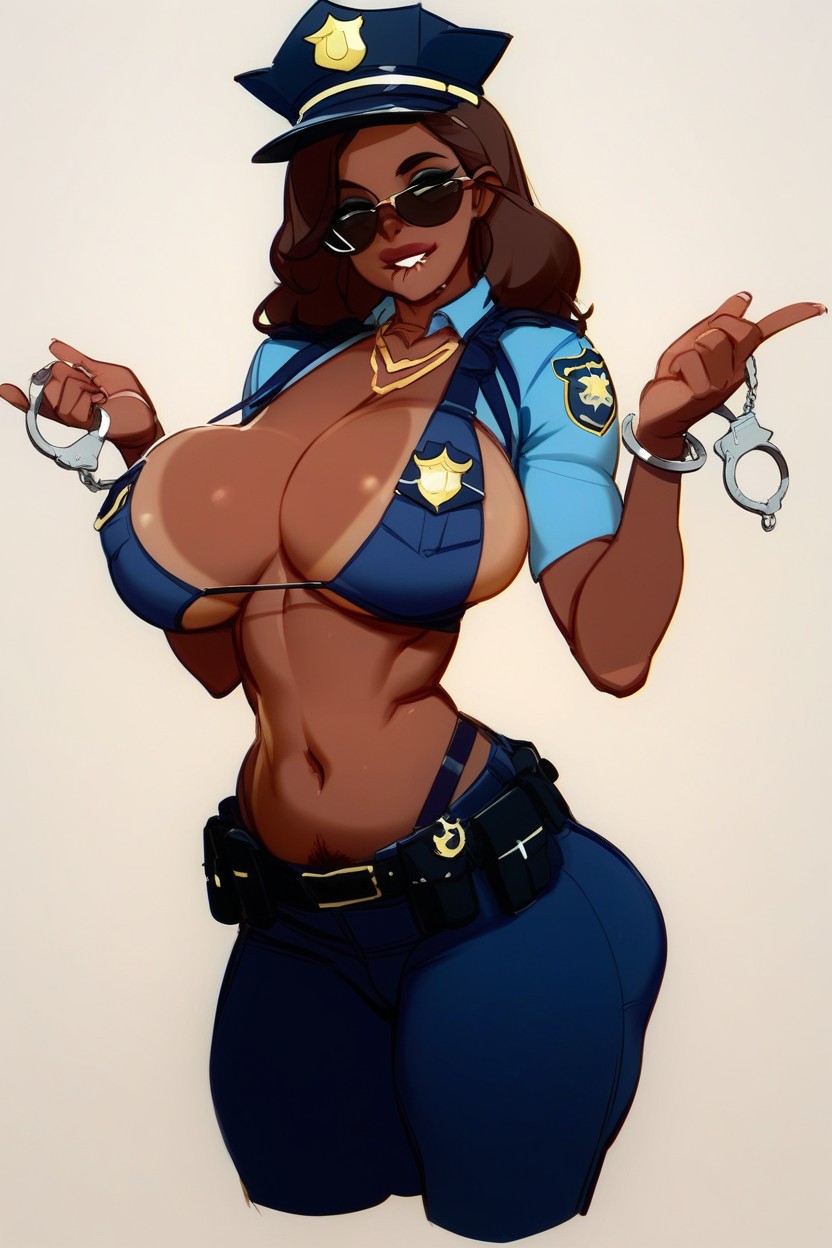 Policewoman, Cleavage, Cleavage Hentai AI Porn