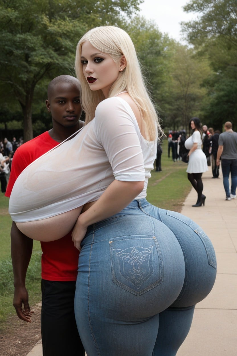 Hyper Massive Gigantic Ass, Black Lipstick, Groping AI Porn