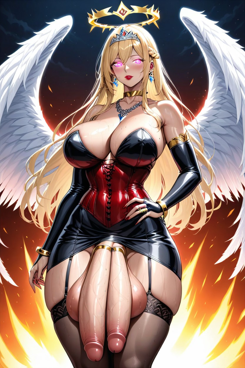Tiara, Gold Choker, Black Dress Shemale AI Porn