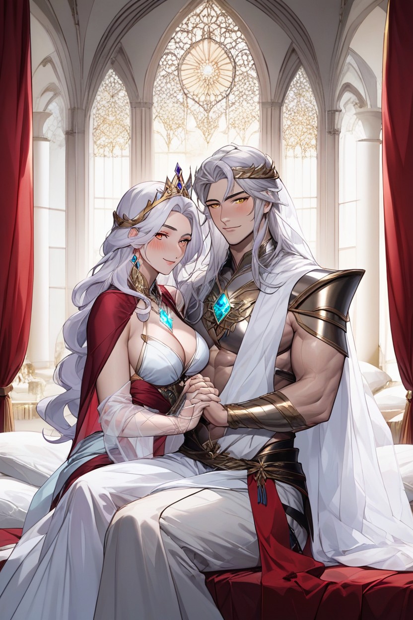 Shimmering Silver Lipstick, 18+, Detailed Expressions Hentai AI Porn