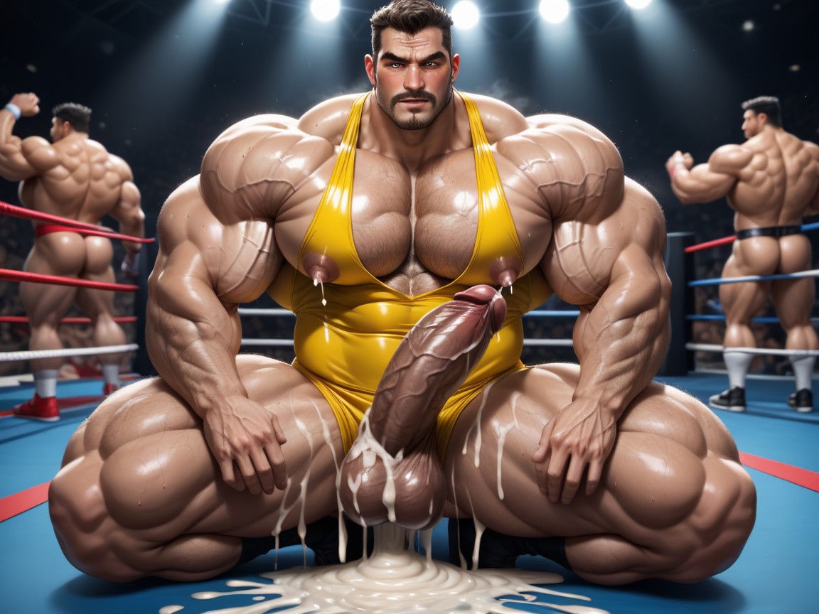 Detailed Spandex Texture, Face Flushed, Hairy Chest AI Gay Porn