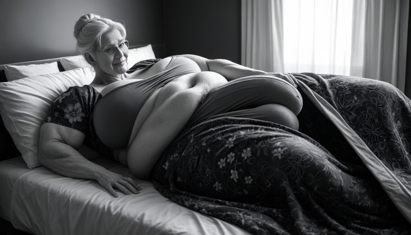 Impossibly Huge Ass, Huge Obese Belly, Laying Down AI Porn
