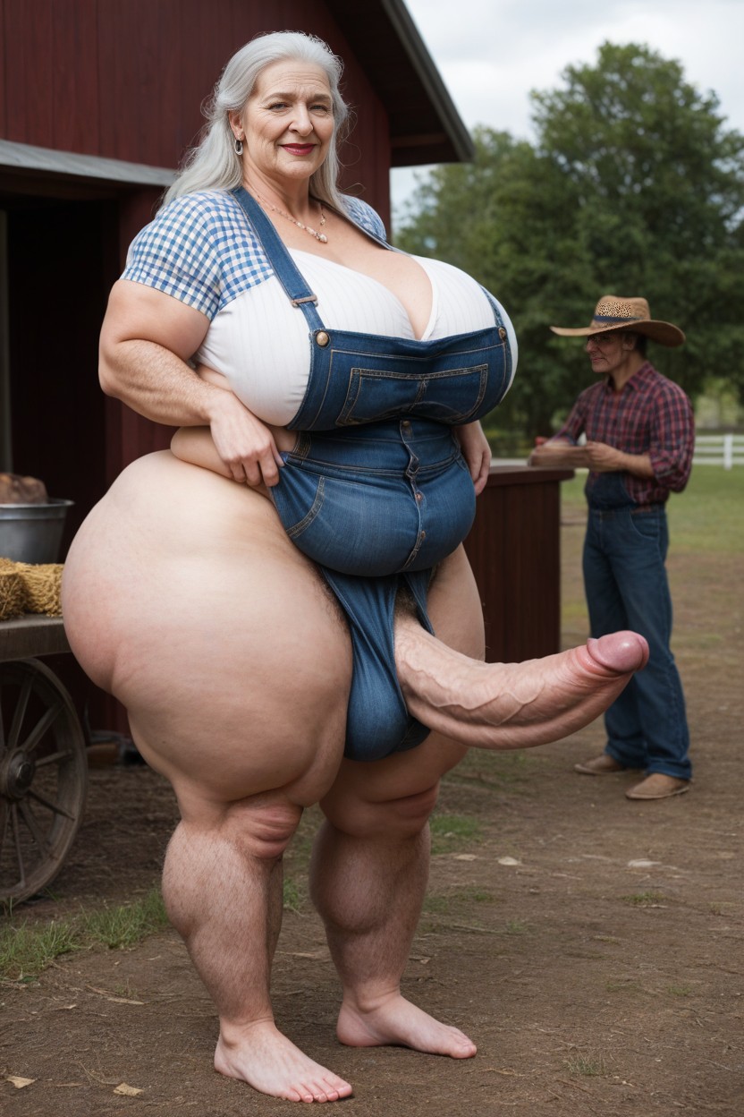 Huge Obese Belly, Giant Grandma, Long Length AI Porn