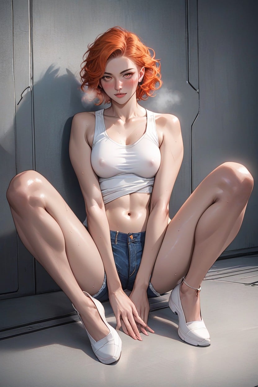 Detailed Body, Naked Legs, Reflective Shiny Skin Hentai AI Porn