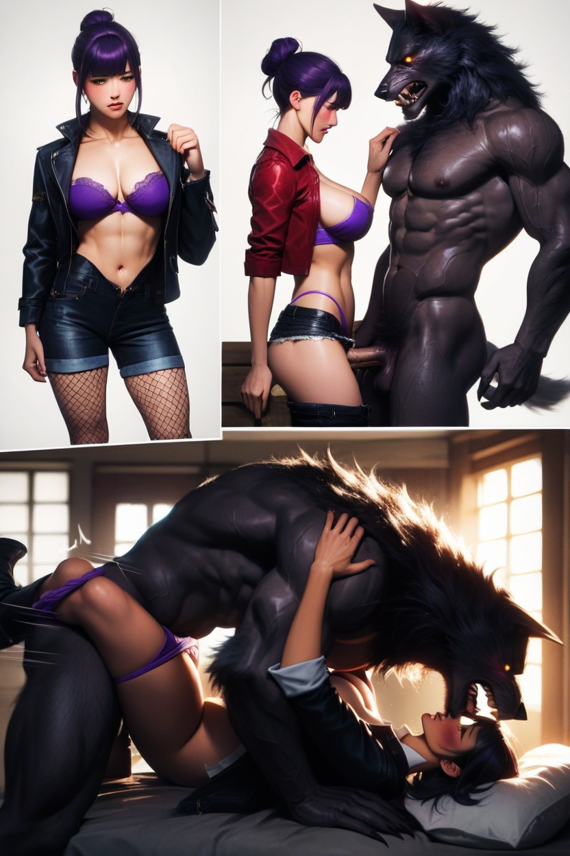 Big Muscular Werewolf, Night, Shocked AI Porn