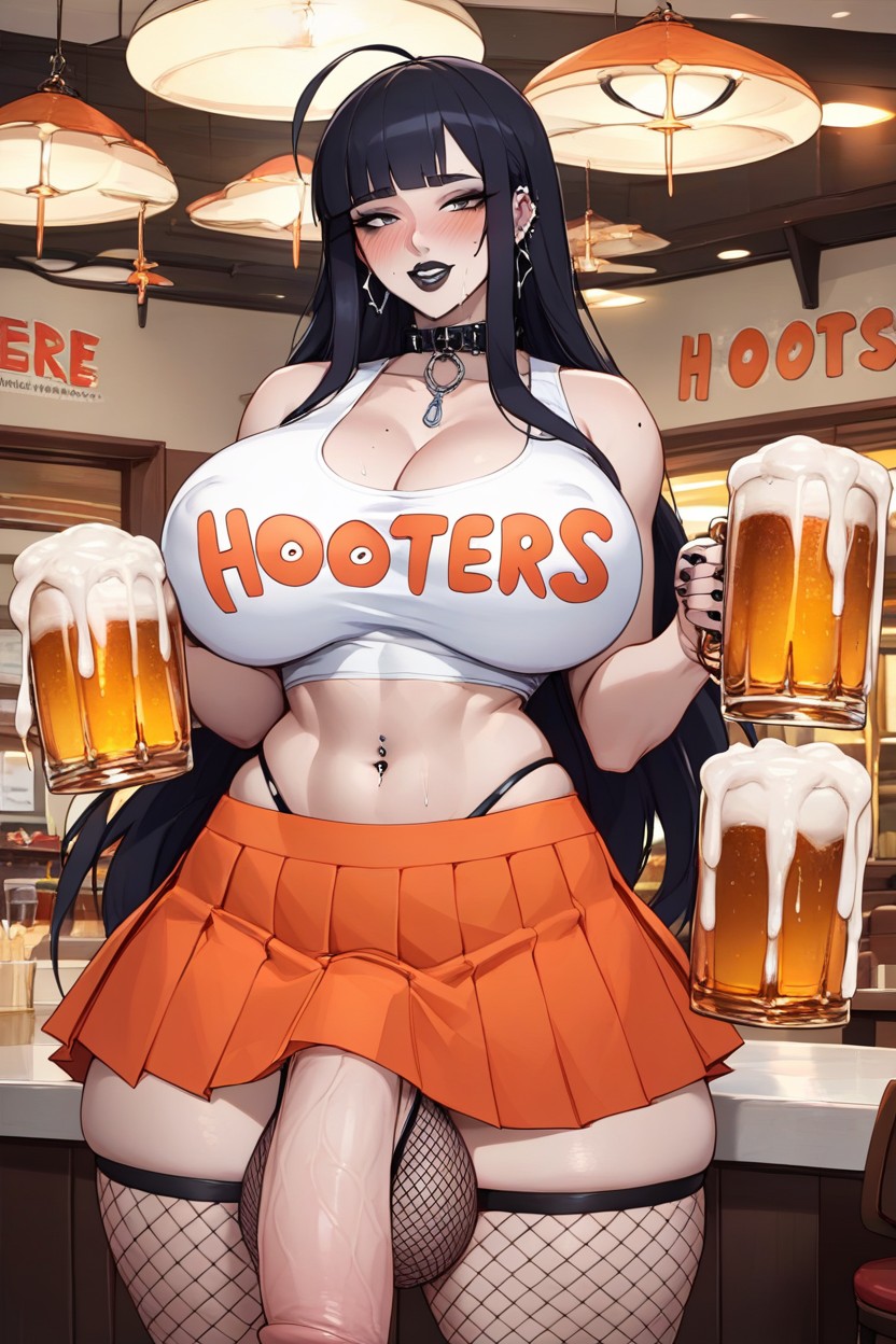 Thick Thighs, Blunt Bangs, Ahego Hentai AI Porn