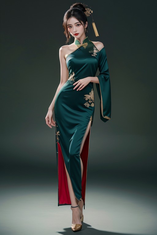Double Slit, Red Waist Sash, Clear Forehead AI Porn