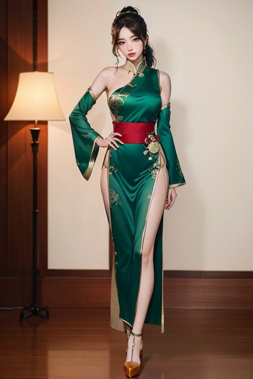 Model, Extreme High Side Slit, 18+ AI Porn