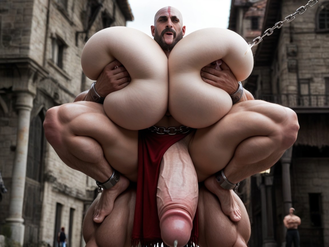 Muscular, Grabbing Boobs, Extremely Large Ass AI Gay Porn