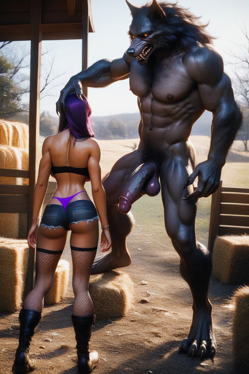 Rear View, Worshipping Testicles, Farm AI Porn