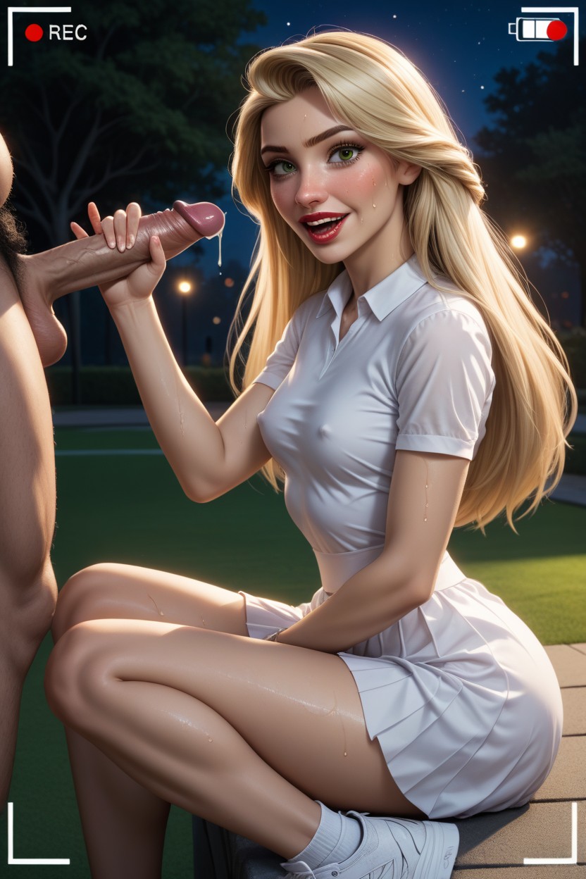 White Shirt, Handjob Sex, Park AI Porn