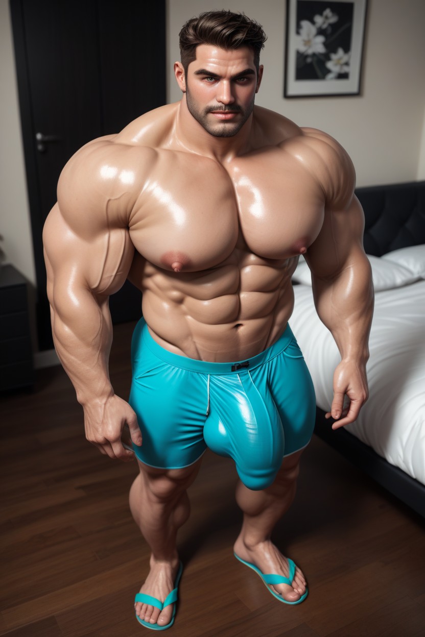 Daddy, Round Pillowy Pecs, 18+ AI Gay Porn