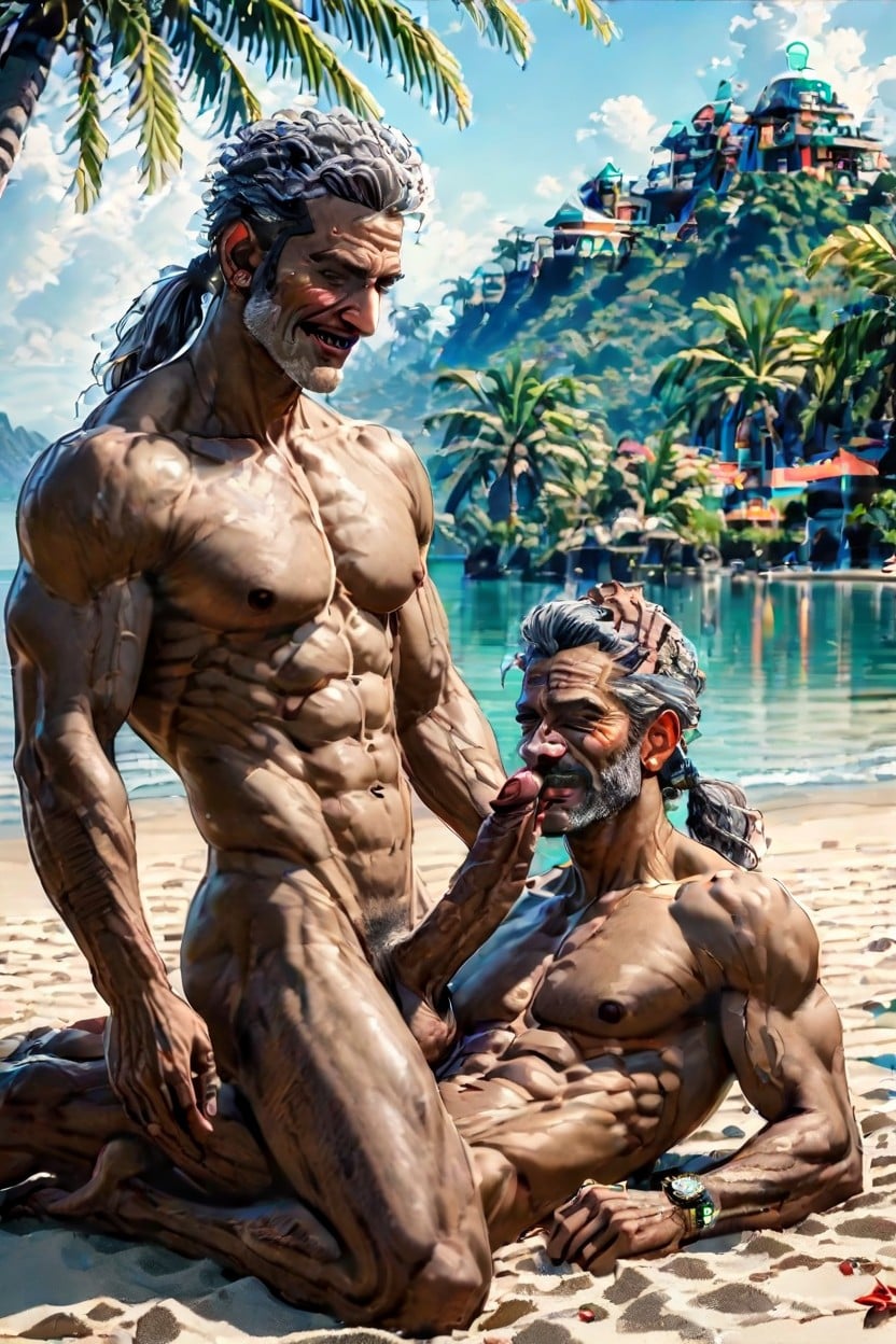 Large, 2 People, Side View AI Gay Porn