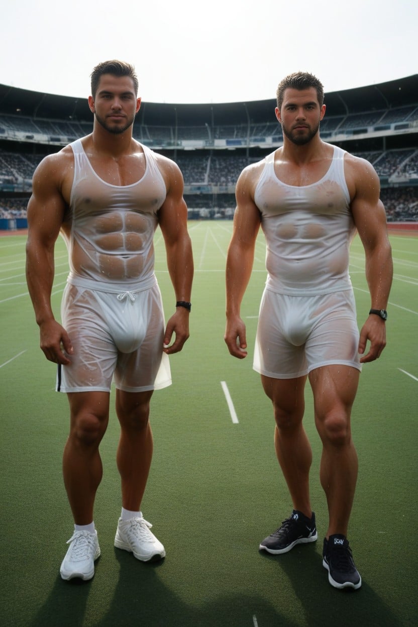 One Standing, Intense Heat, Tan Lines AI Gay Porn