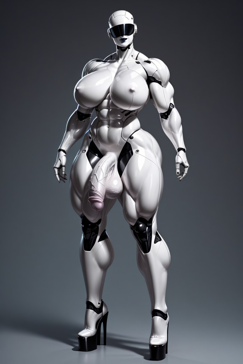 Muscular Futa, Thick Muscular Legs, Gynoid Shemale AI Porn