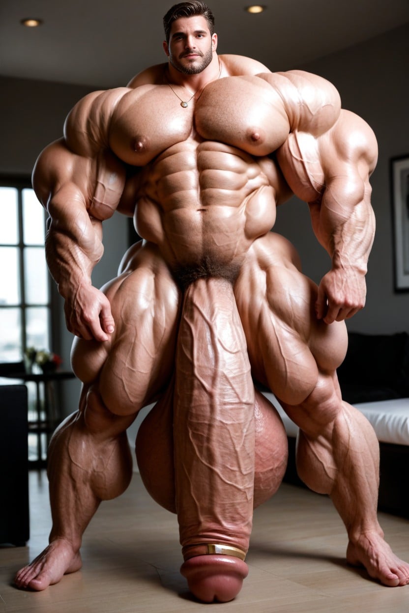 Veiny Hyper Muscles, Girthy Cock, Extreme Hyper Muscular AI Gay Porn