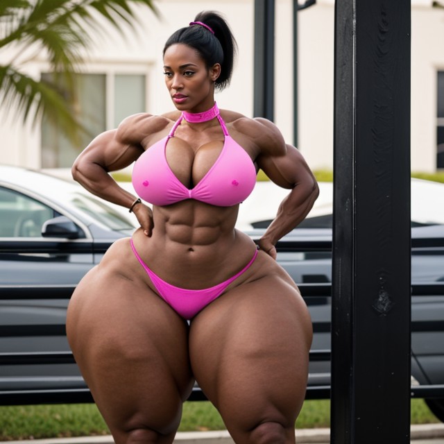 Gigantic Hyper Breasts, Extremely Long Hair, Black Skin AI Porn