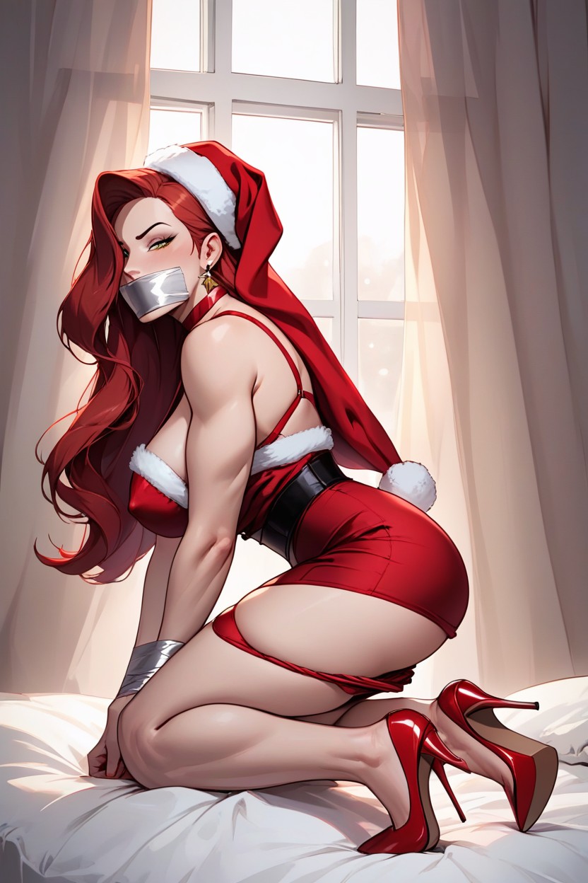 Looking At Viewer, Eyes Completely Open, Side View Hentai IA