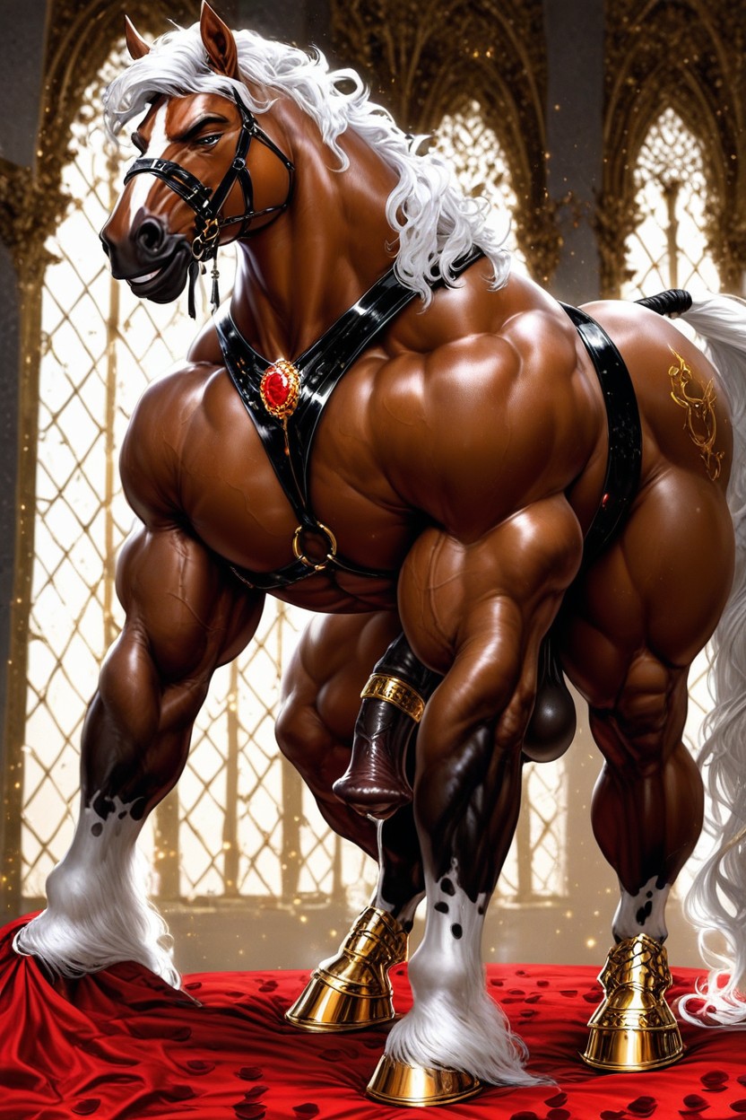 Bedroom Eyes, Musclular, White Hair AI Gay Porn