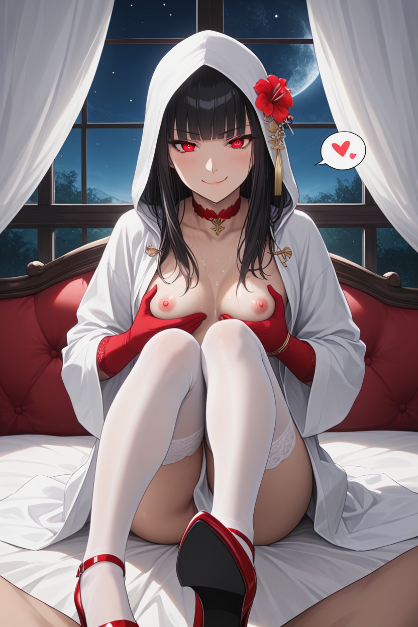 Extremely Sweaty Skin, White Stockings, Windows Hentai AI Porn