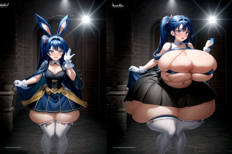 Long Straight Black Blue Hair, Ultra Detailed, Extremely Large Ass Hentai AI Porn