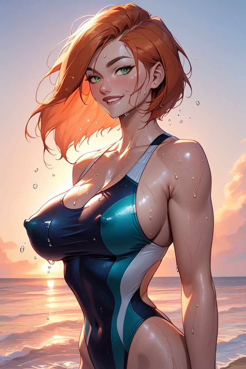 Simple Peach Background, 18+, Erect Nipples Hentai AI Porn